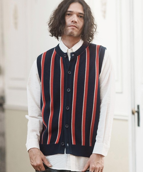CASEY VIDALENC ピンストライプ　ウールジレ　ベスト　M CASEY VIDALENC ピンストライプ ウールジレ ベスト M