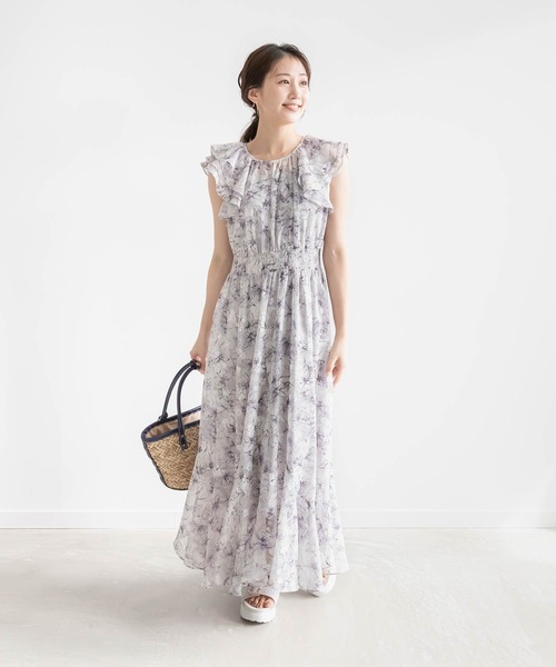 RANDA ワンピース シフォンエスカルゴラインワンピース