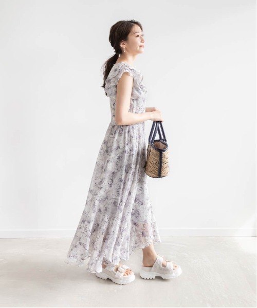 RANDA ワンピース シフォンエスカルゴラインワンピース