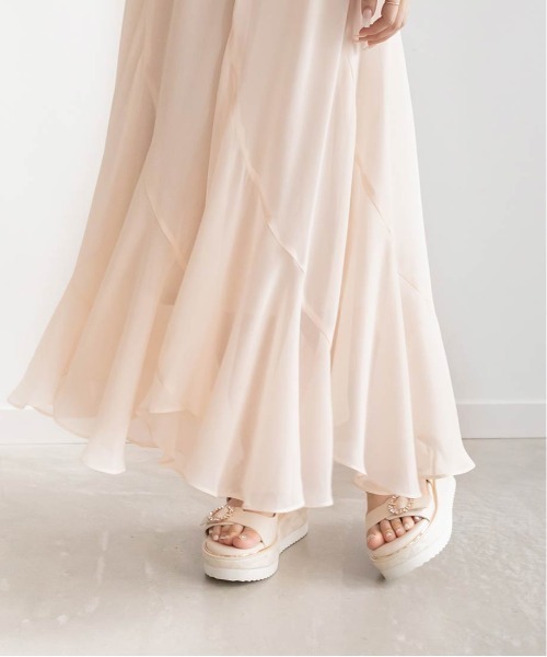 RANDA ワンピース シフォンエスカルゴラインワンピース