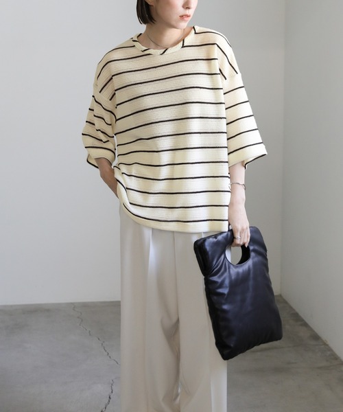 select MOCA（セレクトモカ） tシャツ メッシュボーダートップス