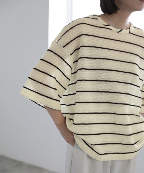 MMA☆メッシュボーダーTシャツ☆XSサイズ☆タグ付き新品 select MOCA（セレクトモカ） tシャツ 半袖 メッシュボーダートップス