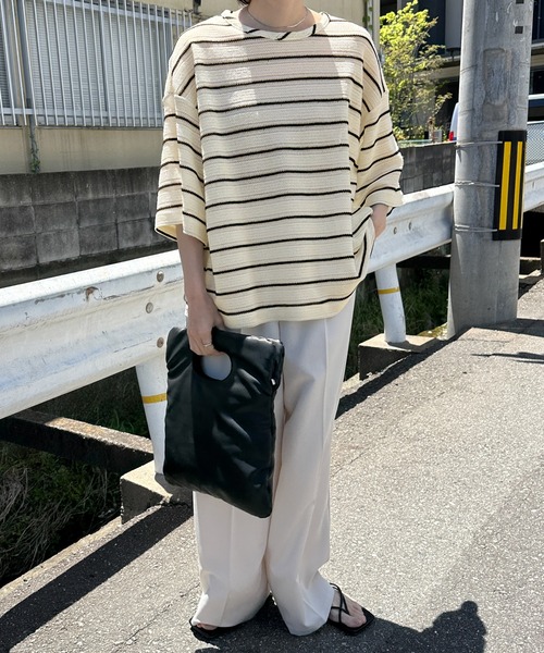 select MOCA（セレクトモカ） tシャツ メッシュボーダートップス
