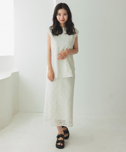 tシャツ フラワーレースノースリーブトップス レディース STYLISE tシャツ フラワーレーストップス レディース : ZOZOTOWN