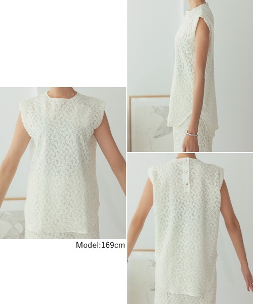 STYLISE tシャツ フラワーレーストップス レディース : ZOZOTOWN