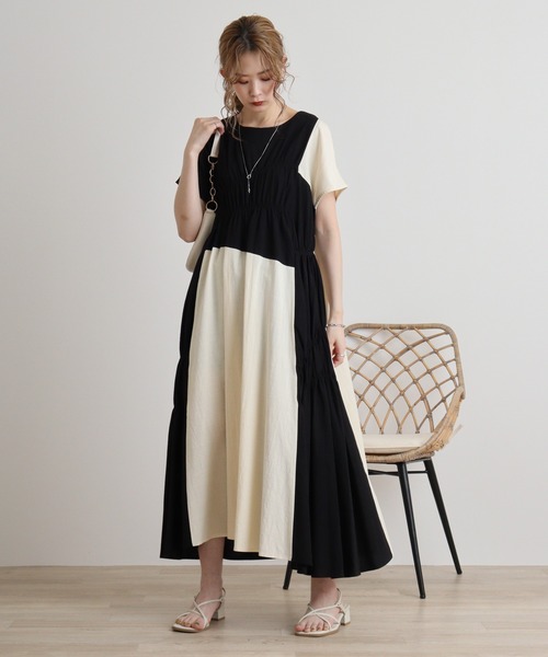 EK♡mama専用　NICOLITA ANNA グレー ワンピース 12ヶ月 Anna Nicola ワンピース AnnaNicola アシメギャザーワンピース