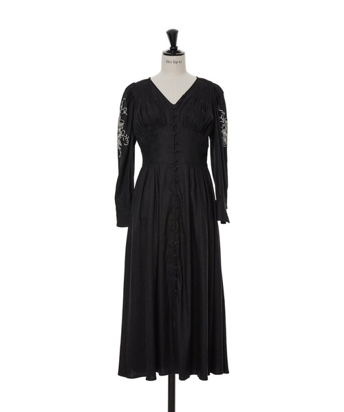 ワンピース Her lip to Jacaranda Linen Blend Dress Her lip to ワンピース Jacaranda Linen-Blend Dress : ZOZOTOWN