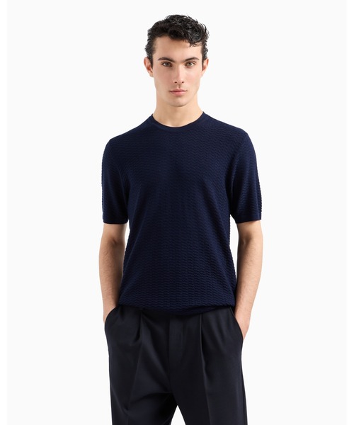 EMPORIO ARMANI メンズニット、セーター（袖タイプ：半袖