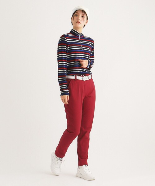 レディース ゴルフパンツ レッド トップイズム TopIsm レディース ゴルフウェア ゴルフパンツ