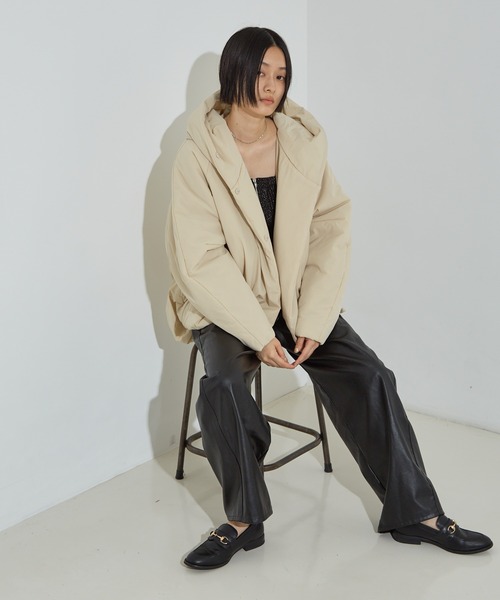 NOMINE（ノミネ） パンツ フェイクレザー カーブ パンツ レディース