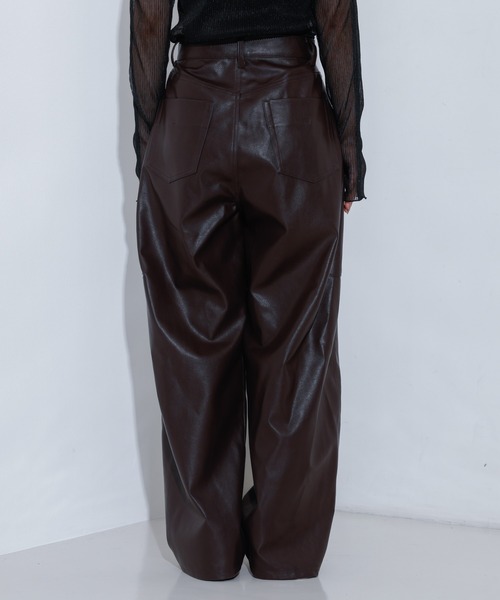 新品 No,No,Yes! レザー USED加工 インディゴ染め フレアパンツ Leather Bonding Jeans - No,No,Yes!