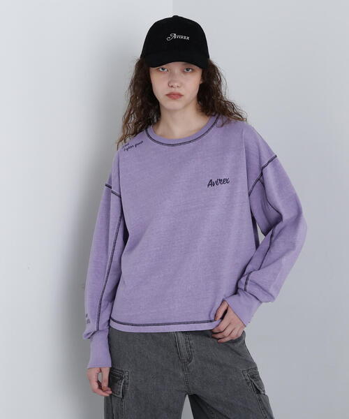 tシャツ COLOR STITCH L/S T-SHIRT/カラーステッチロングスリーブTシャツ レディース