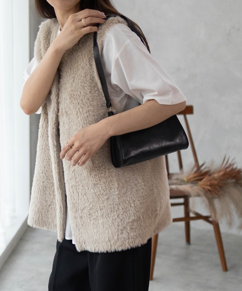 HusHusH（ハッシュアッシュ） ベスト ジレ ファーベスト ジレ