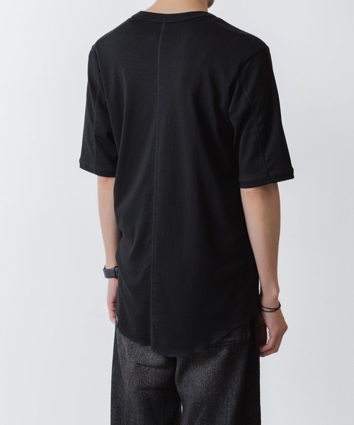 ATTACHMENT tシャツ 100/3 コットン リブ O-ネック S/S TEE / CO