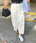 スカート 「新色追加」ベイカーロングスカートの詳細画像1
