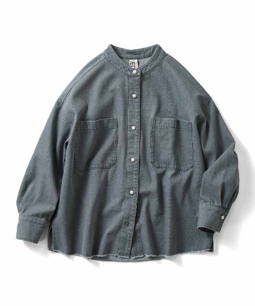 IEDIT ブラウス シャツ IEDIT パール調ボタンをきかせた