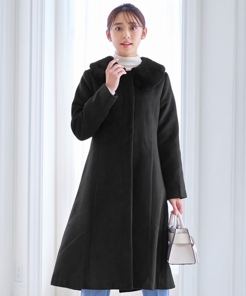 alotta ダウンコート ダウンジャケット 美人シルエットファー付ノー