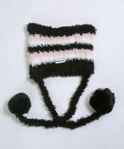 shopnikoniko ニット帽 ニットキャップ ポンポン付き シャギー