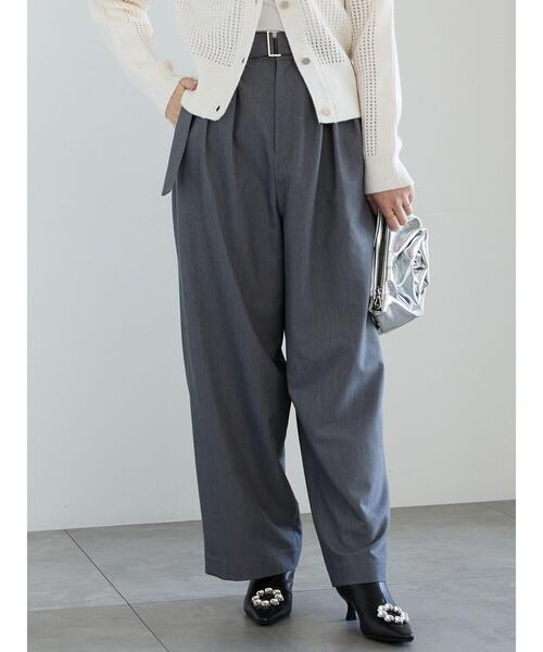 Te chichi（テチチ） パンツ 共ベルト付きタックワイドパンツ