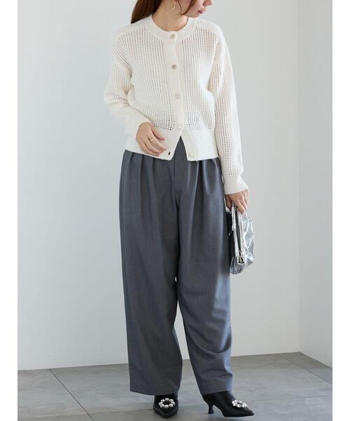 Te chichi（テチチ） パンツ 共ベルト付きタックワイドパンツ