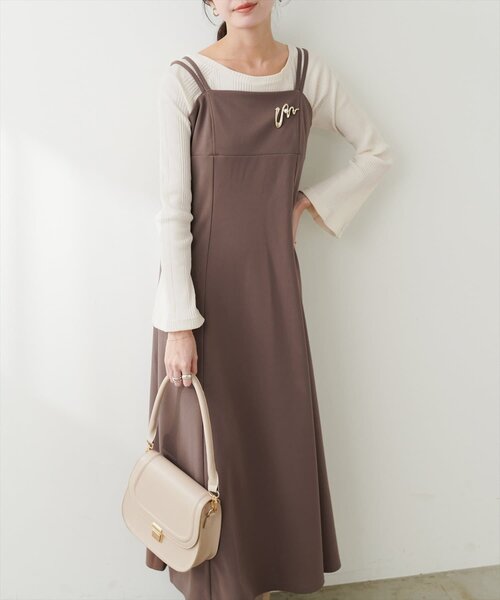 natural couture ワンピース カットジョーゼットキャミワンピース