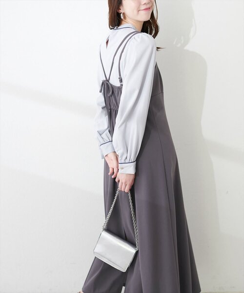 natural couture ワンピース カットジョーゼットキャミワンピース