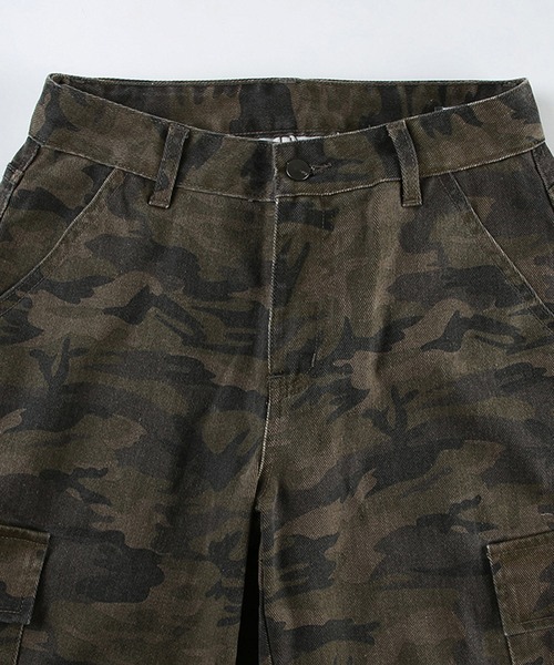 レディース デニム カーゴパンツ カモフラージュ 迷彩柄 ルーズ シルエット HALEY PESCA ジーンズ デニム デニムパンツ PESCA/迷彩柄