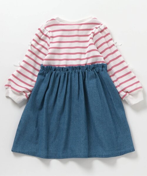 ワンピース 「ジュニア対応」袖リボンドッキングワンピース キッズ 子供服 女の子 | apres les cours | 18