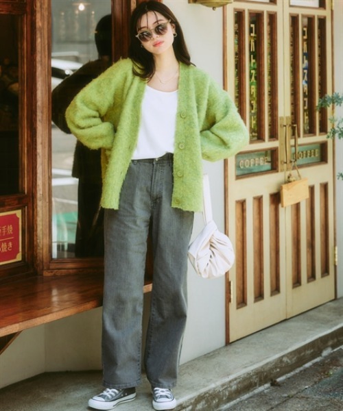 「nissen」 「Amourire」ニットカーディガン M ベージュ レディース_画像5