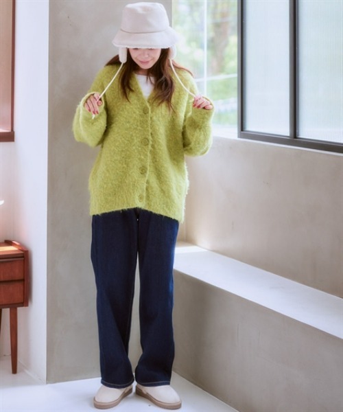 「nissen」 「Amourire」ニットカーディガン M ベージュ レディース_画像6