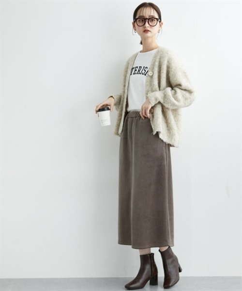 「nissen」 「Amourire」ニットカーディガン M ベージュ レディース_画像8