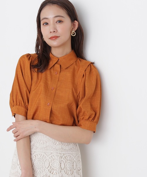 「N.（N. Natural Beauty Basic）」 7分袖シャツ MEDIUM オレンジ レディース