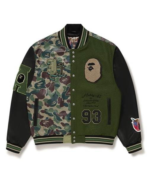 A BATHING APE モッズコート オリーブ A BATHING APE ミリタリージャケット モッズコート BAPE X