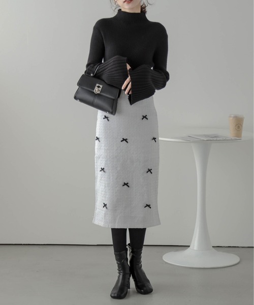 「La-gemme」 フレアスカート M グレー レディース_画像2