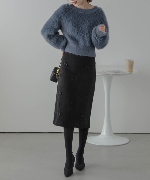 「La-gemme」 フレアスカート M グレー レディース_画像7