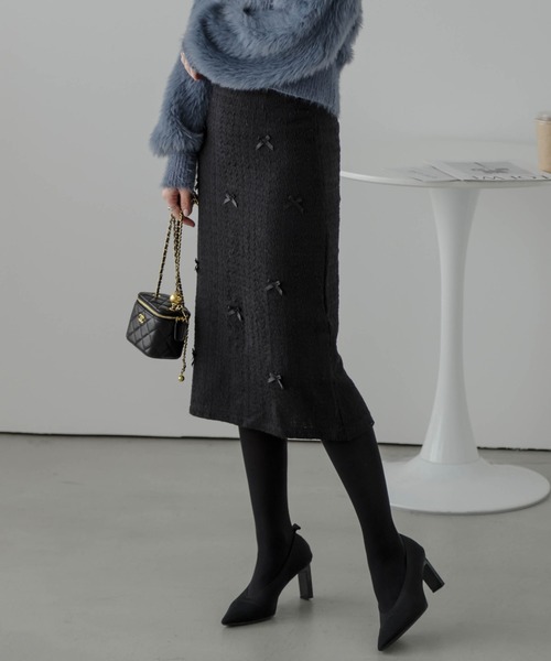 「La-gemme」 フレアスカート M グレー レディース_画像8