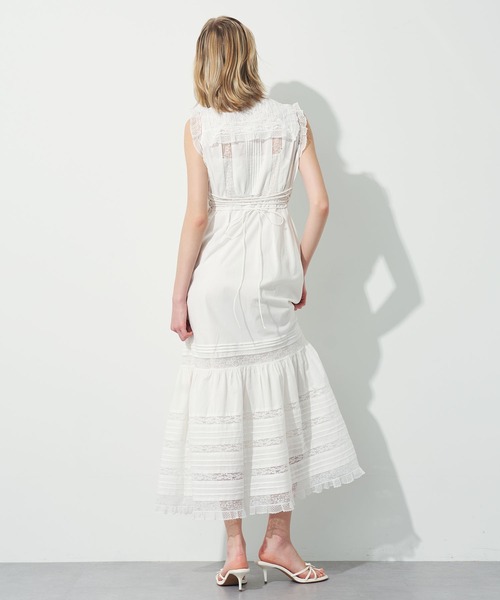 PREFERIR haremode 【美品】レース バンドカラーワンピース　M me&me couture ワンピース レースMIXセーラードレス : ZOZOTOWN