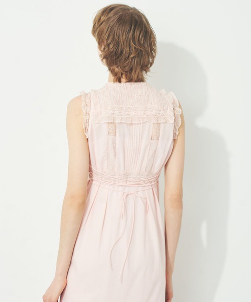 PREFERIR haremode 【美品】レース バンドカラーワンピース　M Ado × HARE(アド × ハレ) Lace color scheme dress レースハイ