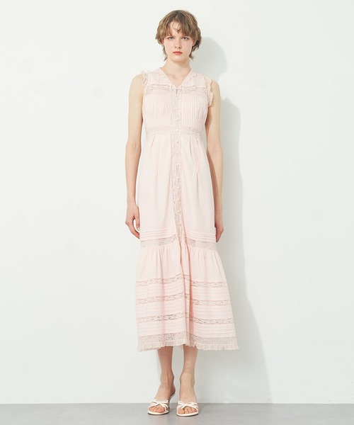 PREFERIR haremode 【美品】レース バンドカラーワンピース　M me&me couture ワンピース レースMIXセーラードレス : ZOZOTOWN