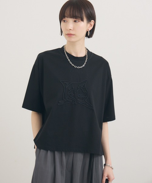 tシャツ pqran CATコード刺繍T レディース Paradise Picnic tシャツ pqran CATコード刺繍T レディース