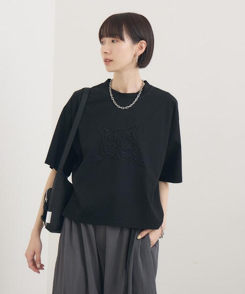 Paradise Picnic tシャツ pqran CATコード刺繍T レディース