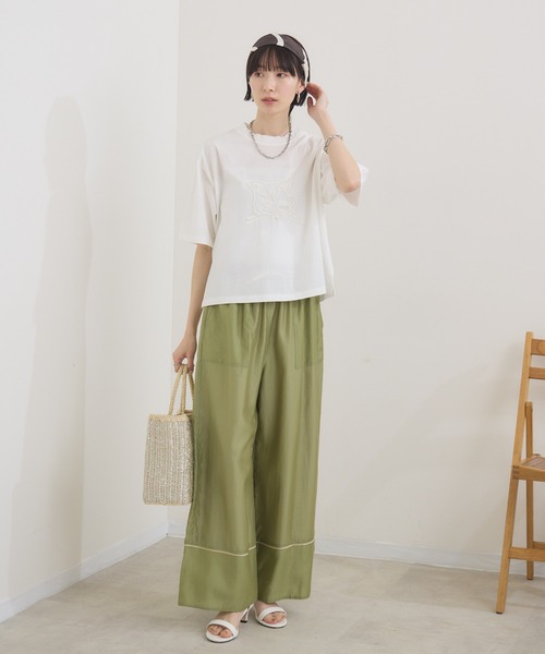 tシャツ pqran CATコード刺繍T レディース Paradise Picnic tシャツ pqran CATコード刺繍T レディース