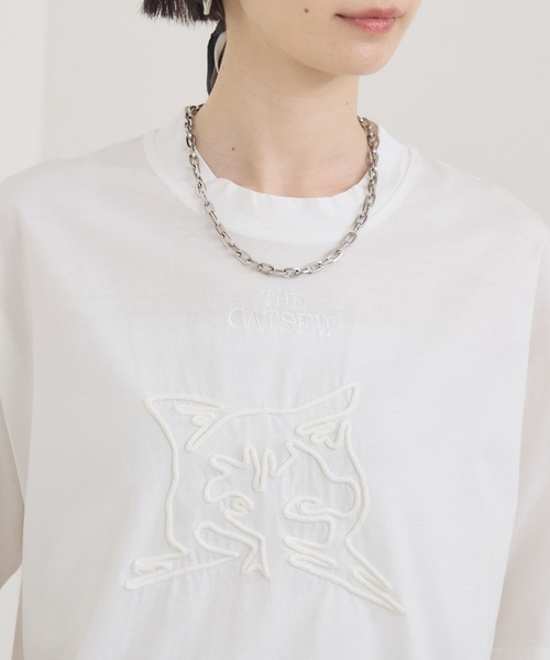 tシャツ pqran CATコード刺繍T レディース Paradise Picnic tシャツ pqran CATコード刺繍T レディース