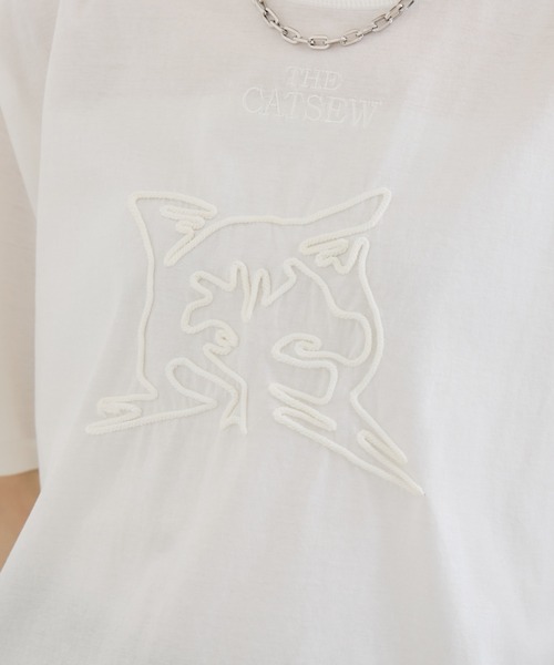 tシャツ pqran CATコード刺繍T レディース Paradise Picnic tシャツ pqran CATコード刺繍T レディース