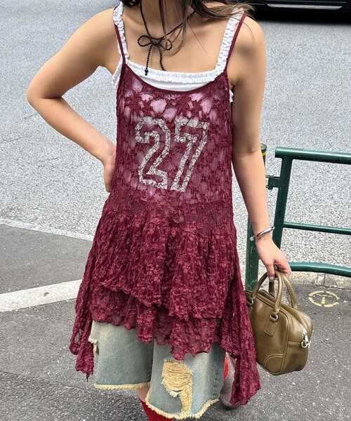 CIAOPANIC ワンピース レースチュニックナンバリングイレヘム