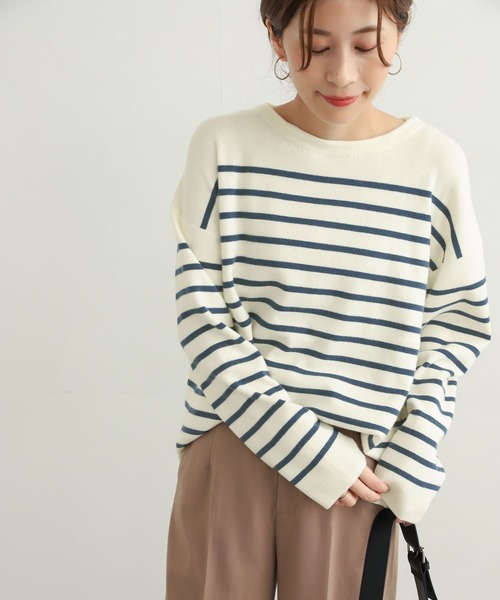 「URBAN RESEARCH DOORS」 長袖ニット MEDIUM ブルー レディース URBAN RESEARCH DOORS 「URBAN DOORS」 長袖ニット MEDIUM