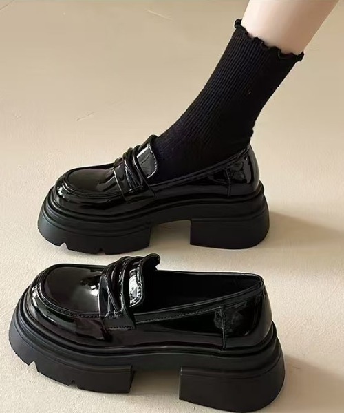 ⭐︎りん⭐︎✴︎UN3D✴︎新品・未使用品！！厚底ブラックレザー ローファー ローファー 厚底ローファー レディース : ZOZOTOWN Yahoo!店 - 通販