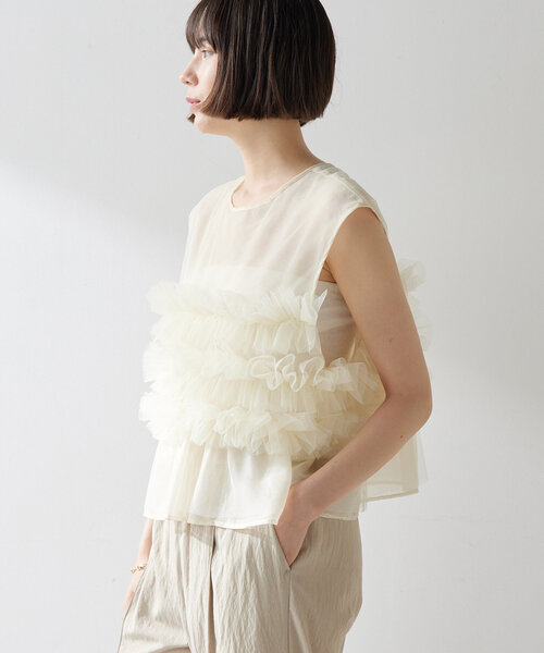 THE PAUSE ブラウス シャツ 「THE PAUSE」チュールフリル