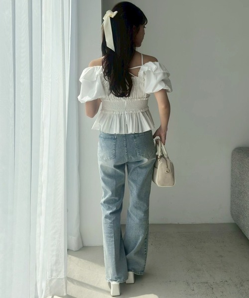 ブラウス シャツ 2wayペプラムプリーツブラウス レディース one after another NICE CLAUP ブラウス シャツ 2wayペプラム
