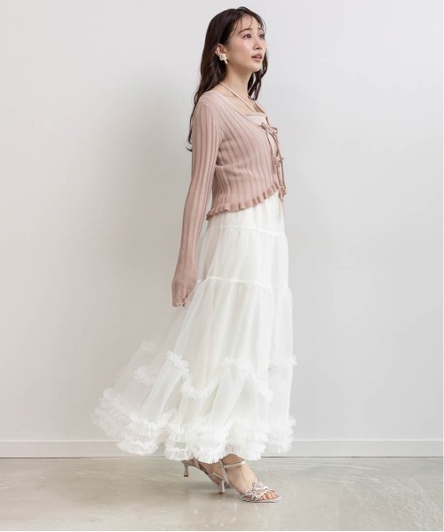 RANDA（ランダ） ロング スカート チュールフリルティアードスカート